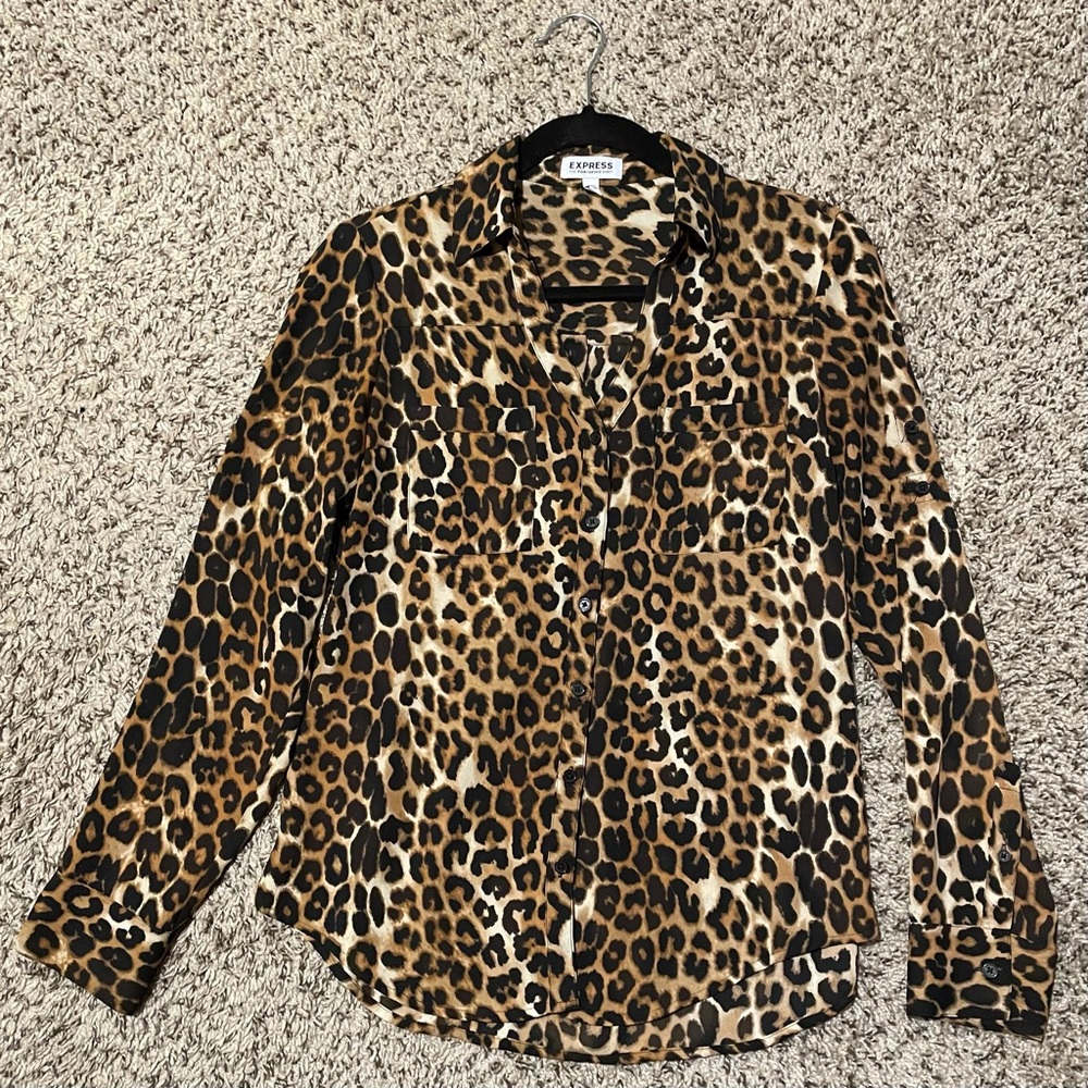 Cheetah Print Portofino Shirt from Express